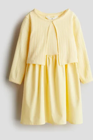 H&M Zweiteiler mit Kleid und Cardigan - Gelb