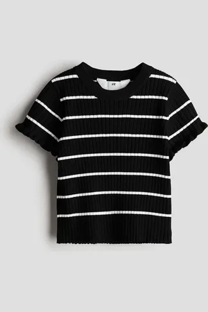 H&M Shirt in Rippstrick - Schwarz