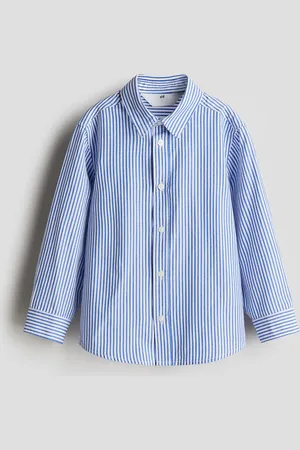H&M Baumwollhemd mit Langarm - Blau