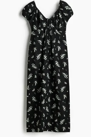 H&M Maxikleid mit Bindebändern - Schwarz