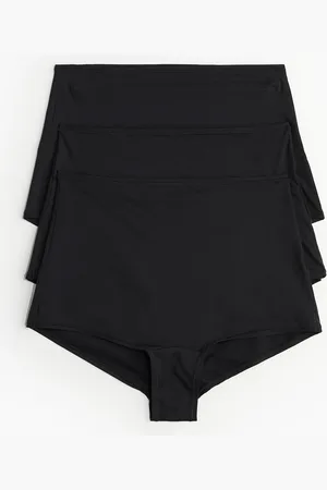 H&M 3er-pack Microfaserslips Shortie - Schwarz