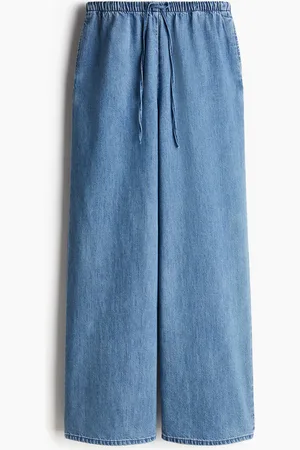 H&M Feather Soft Jeanshose mit Kordelzug - Blau