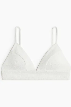H&M Wattiertes Triangel-Bikinitop - Weiß