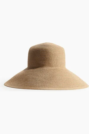 H&M Strohhut mit abfallender Krempe - Beige