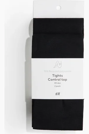 H&M 2er-Pack Control-Top-Strumpfhosen 40 Denier - Schwarz