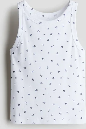 H&M Geripptes Baumwoll-Tanktop - Weiß