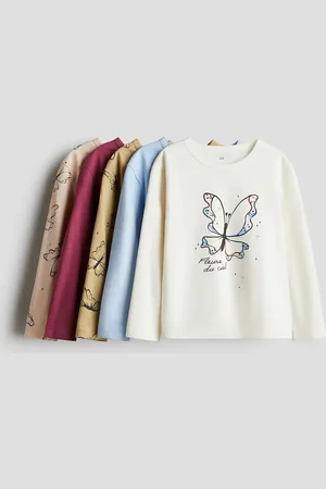 H&M 5er-Pack Shirts aus Baumwolljersey - Weiß