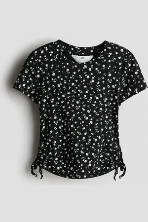 H&M Jerseyshirt mit Tunnelzug - Schwarz