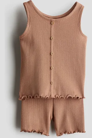 H&M Zweiteiler aus Baumwolljersey - Beige