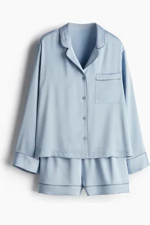 H&M Satinpyjama - Blau