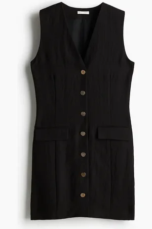 H&M Durchgeknöpftes Kleid - Schwarz