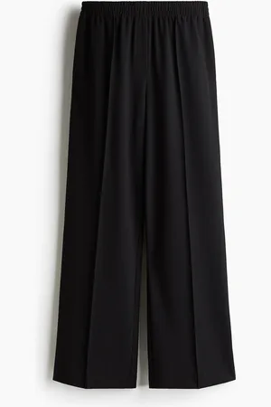 H&M Weite Hose mit Falten - Schwarz