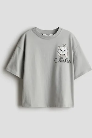 H&M Baumwoll-T-Shirt mit Print - Grau