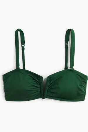 H&M Wattiertes Bikinitop - Grün