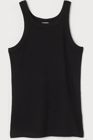 H&M Geripptes Tanktop - Schwarz