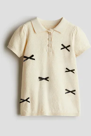 H&M Kleid in Strukturstrick - Beige