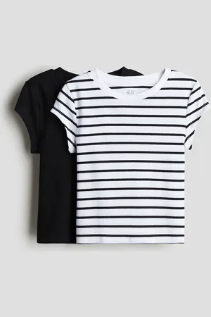H&M 2er-Pack Shirts aus Baumwolljersey - Weiß