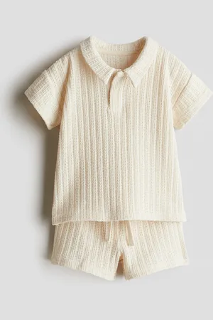 H&M 2-teiliges Set mit Poloshirt und Shorts - Beige