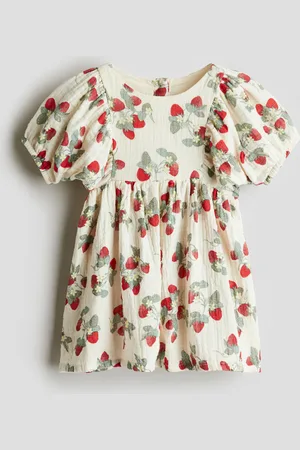 H&M Kleid aus Baumwoll-Seersucker - Beige