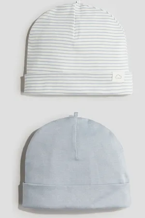 H&M 2er-Pack Beanies aus Baumwolle - Blau