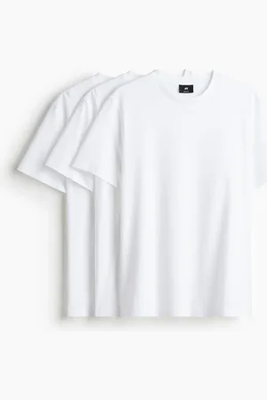 H&M 3er-Pack T-Shirts in Regular Fit - Weiß