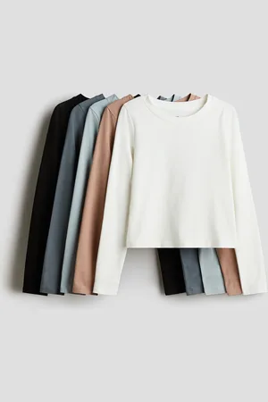 H&M 5er-Pack Jerseyshirts - Türkis