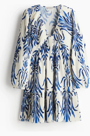 H&M Plissee-Kleid - Weiß