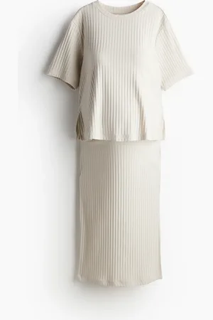H&M MAMA 2-teiliges geripptes Set - Beige