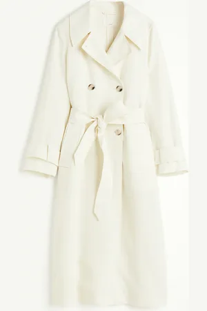 H&M Trenchcoat aus Leinenmix - Weiß