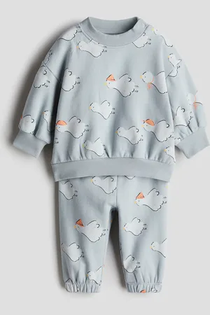 H&M 2-teiliges Sweatshirt-Set aus Baumwolle - Grau