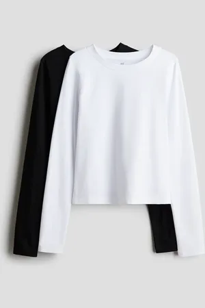 H&M 2er-Pack Jerseyshirts - Weiß