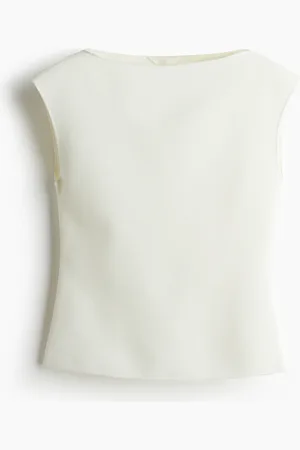 H&M Top mit U-Boot-Ausschnitt - Weiß