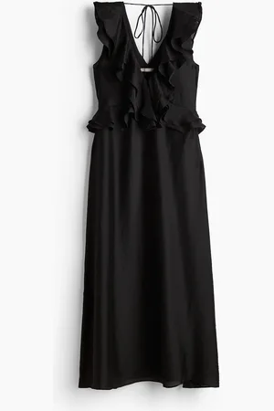 H&M Volantkleid - Schwarz