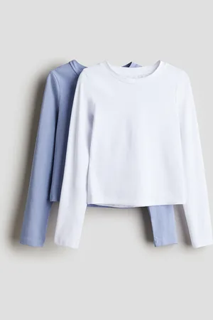 H&M 2er-Pack Jerseyshirts - Blau