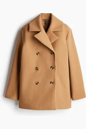 H&M Zweireihiger Filzmantel - Beige