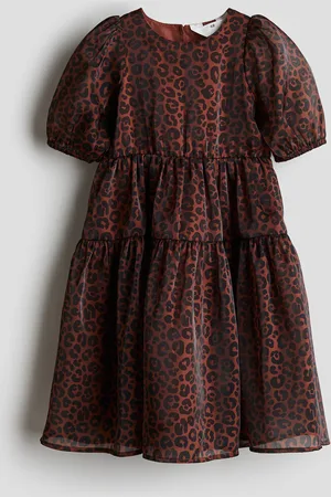 H&M Gemustertes Organzakleid - Beige