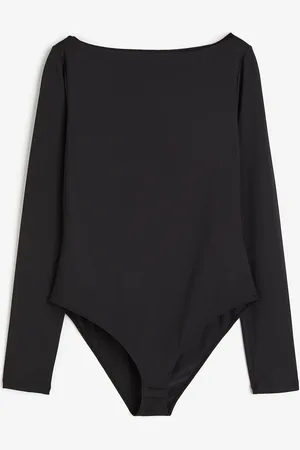 H&M Body mit U-Boot-Ausschnitt - Schwarz