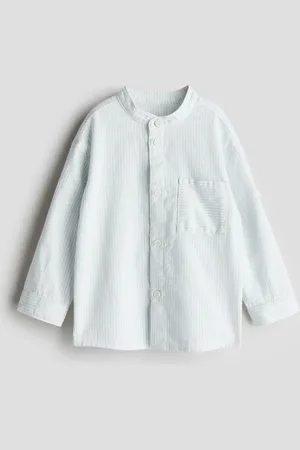 H&M Grandad-Hemd aus Baumwolle - Blau
