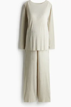 H&M MAMA Before & After Gecrinkeltes Set - Beige