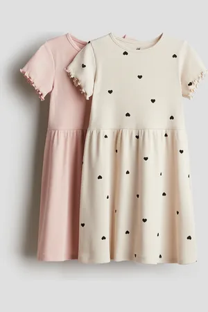 H&M 2er-Pack Baumwollkleider - Beige