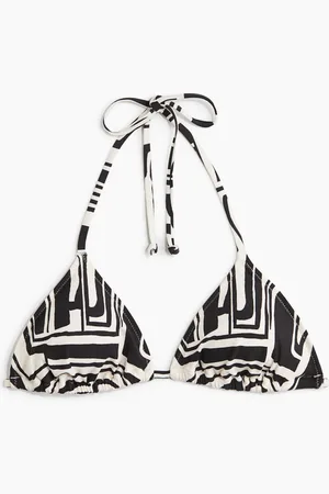 H&M Wattiertes Triangel-Bikinitop - Schwarz