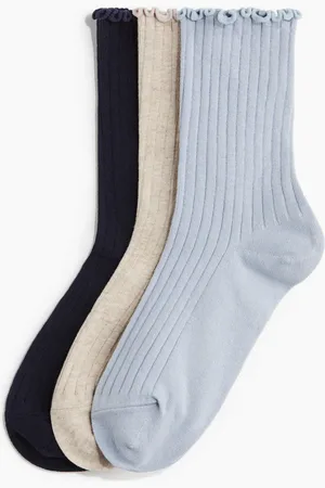 H&M 3er-Pack Gerippte Socken - Blau