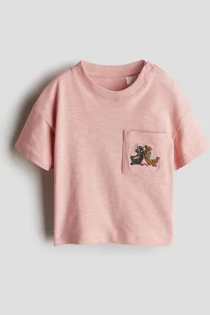 H&M T-Shirt mit aufgesetzter Tasche - Pink