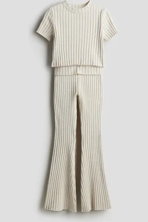 H&M 2-teiliges Set in Rippstrick - Beige