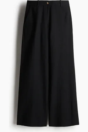 H&M Weite Hose aus Leinenmix - Schwarz