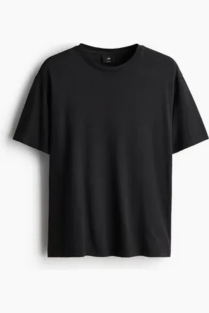 H&M T-Shirt im Washed-Look Loose Fit - Schwarz