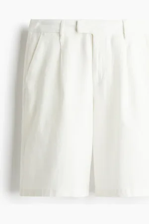 H&M Knielange Shorts aus Leinenmix - Weiß