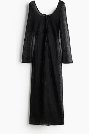 H&M Strandkleid mit Kordelzugdetail - Schwarz