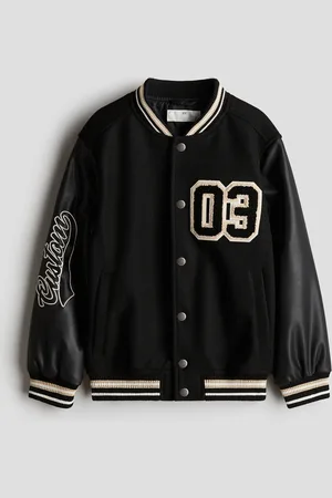 H&M Baseballjacke mit Applikationen - Schwarz