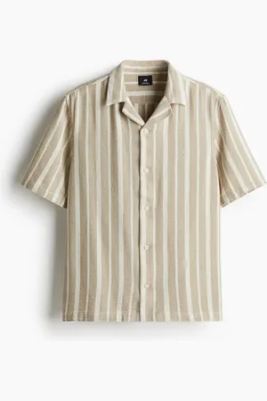 H&M Freizeithemd mit Struktur in Regular Fit - Beige